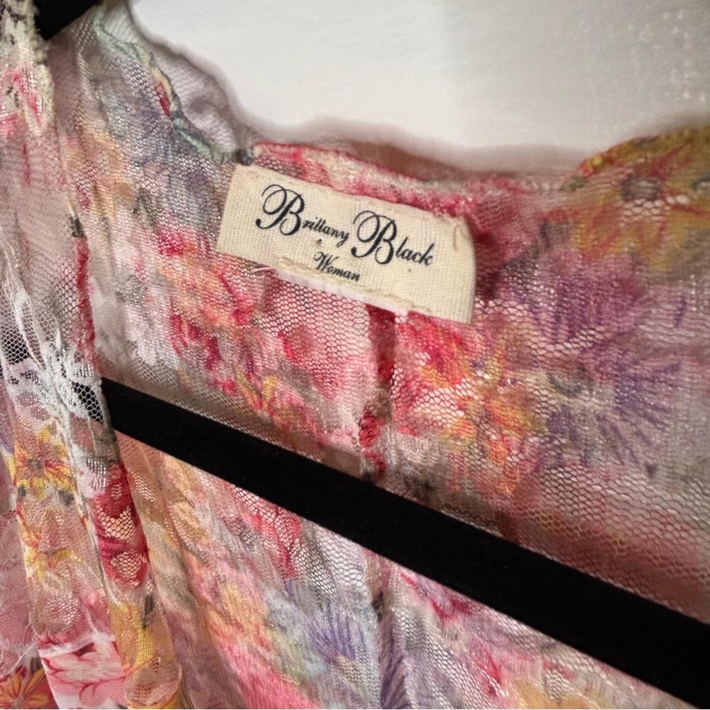 Brittany Black Printed Very Floral Relaxed Fit Kimono Loose Cover Up Women’s 1XL - Picture 6 of 12